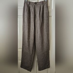 Brown And Cream Houndstooth Pants